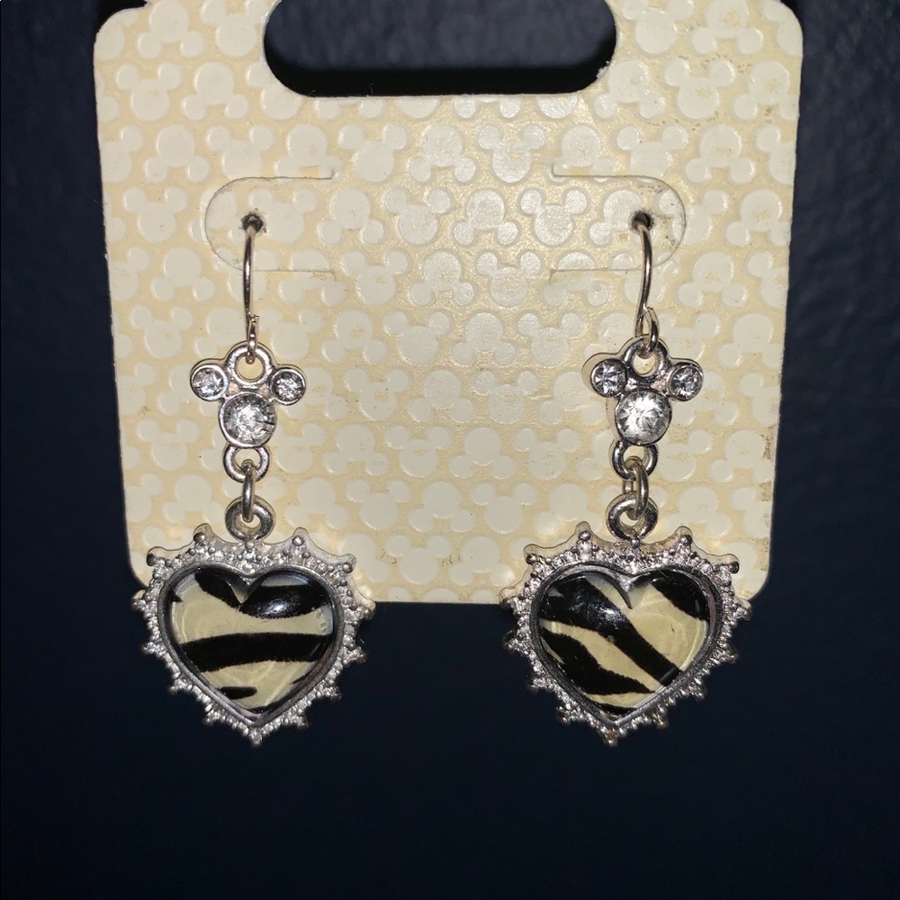 Limited edition Disney zebra print heart earrings!